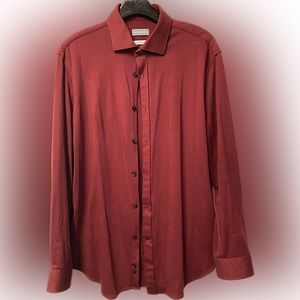 MICHAEL KORS
Men's Fine Gauge Knit Slim Fit Dress Shirt Stretchy